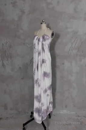 Pretty A Line Halter Floral Chiffon Long Prom Dresses Birthday Dress For Women