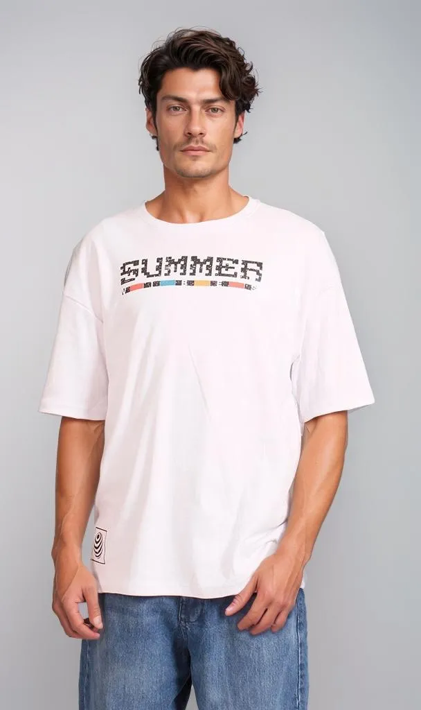 R207062 -Summer Vibes Graphic T-Shirt - White
