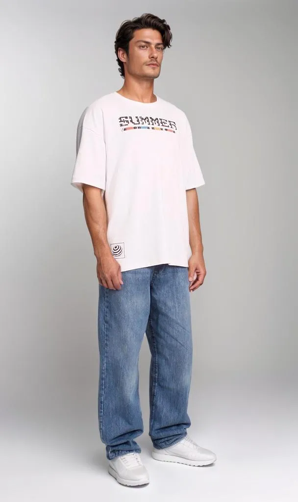 R207062 -Summer Vibes Graphic T-Shirt - White