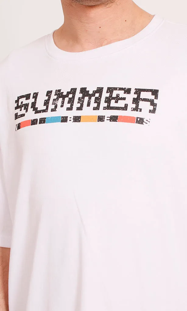 R207062 -Summer Vibes Graphic T-Shirt - White