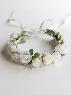 Rose flower crown - ivory