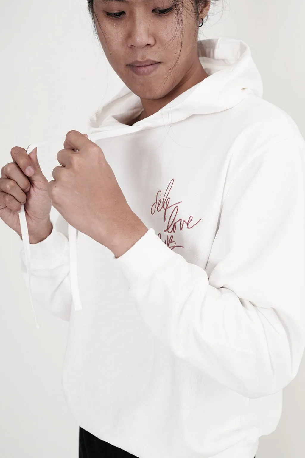 Self Love Club! Long Sleeve Hoodies (White)