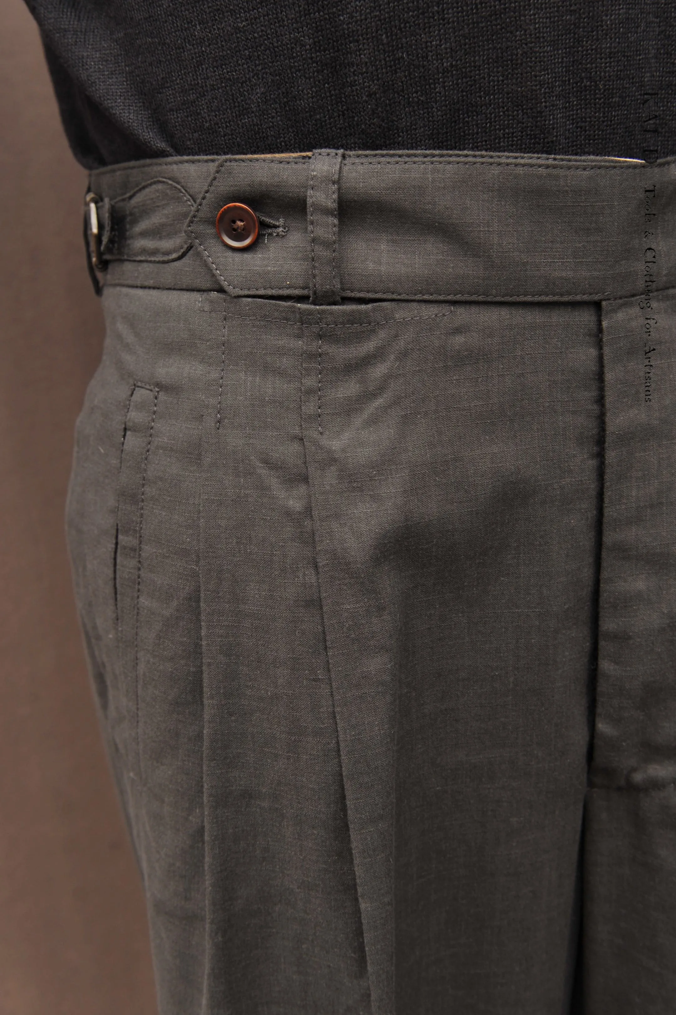 Wide Leg Matisse Pants - Cool Touch Cotton Linen - Slate - 32