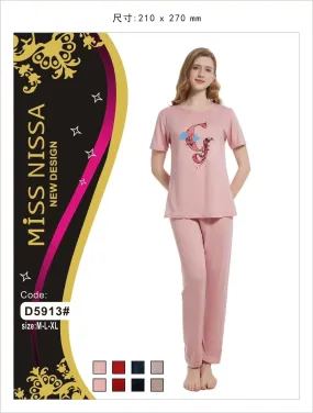 Women's New Cotton Trouser Shirt Set (D5913)